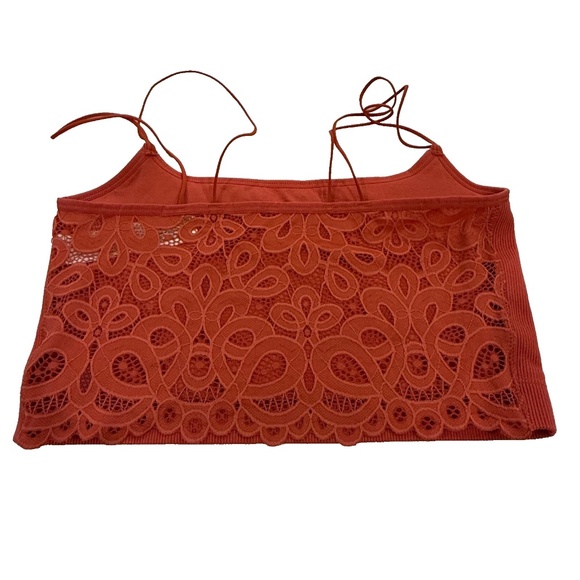 Gilly Hicks Women's Crop Tank Cami Lace Back Tank Top Burnt Orange; Medium - Picture 5 of 10